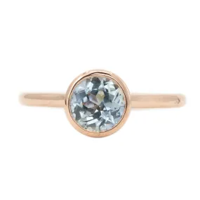 1.34ct Round Grey Sapphire Bezel Set Ring in 14k Rose Gold