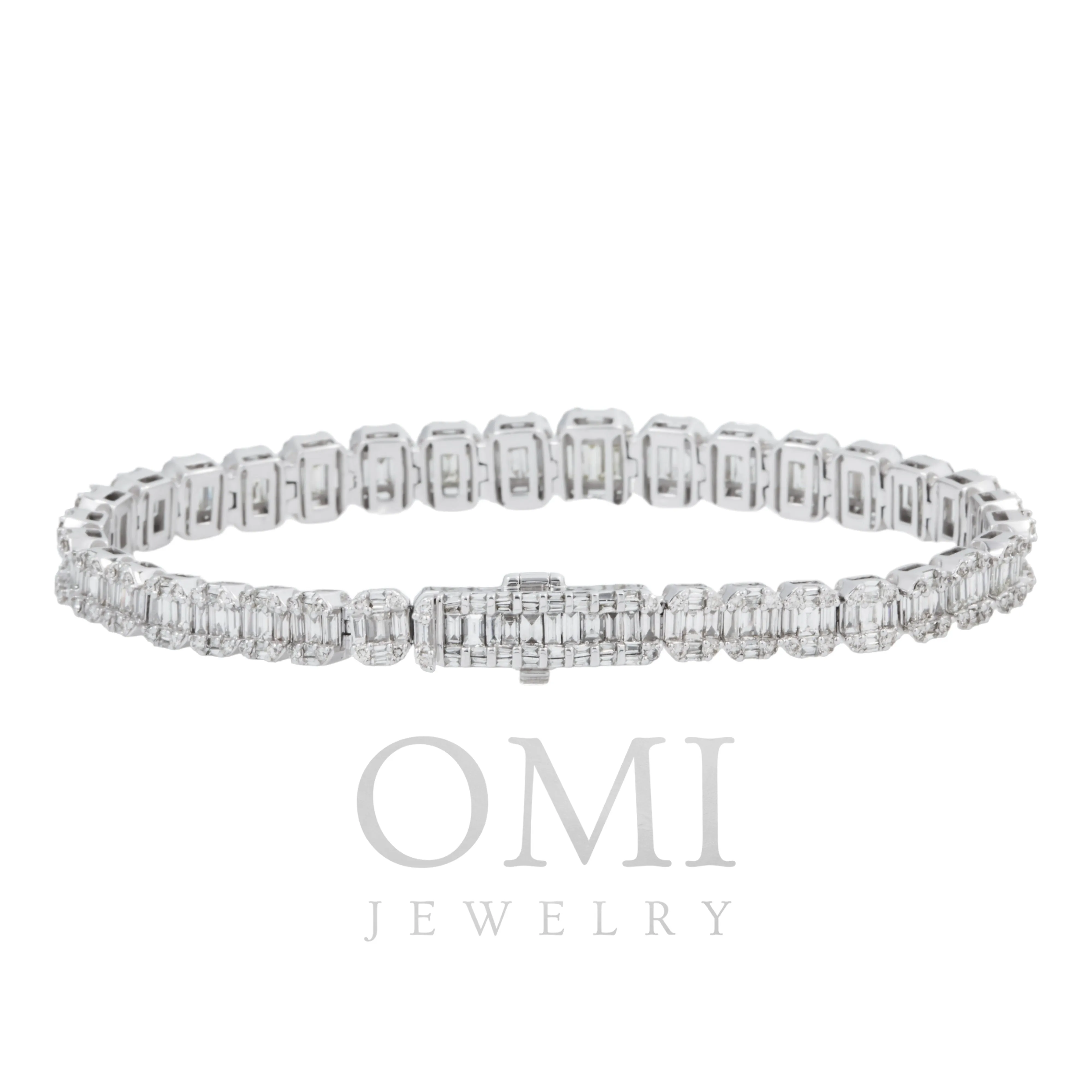 14K GOLD BAGUETTE DIAMONDS BRACELET 8.00 CT