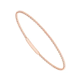 14K Rose Gold Beaded Flex Bangle