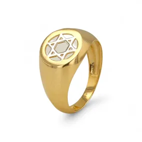 14K Yellow gold star david ring-227421