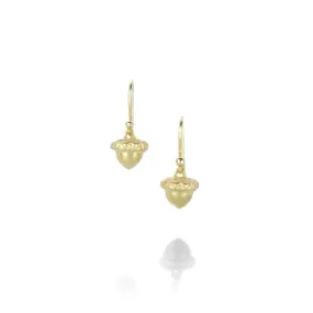 18k Baby Acorn Drop Earrings