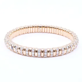 18K ROSE GOLD AND ALTERNATING DIAMOND 7MM FLEXIBLE BRACELET