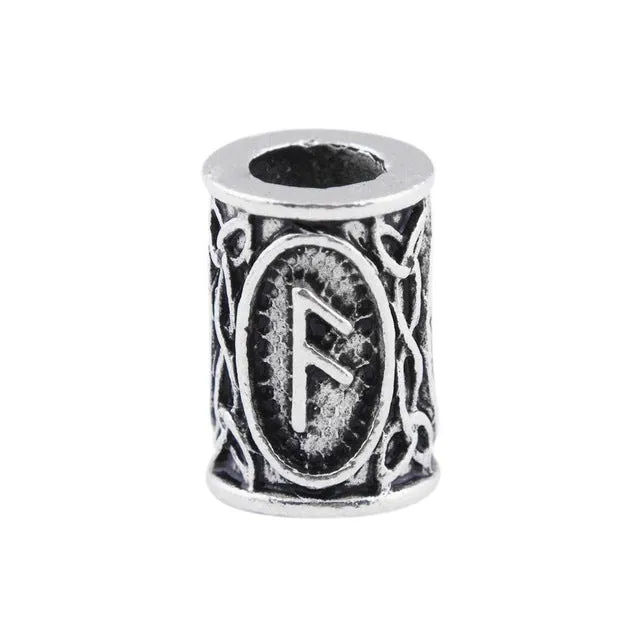 1pcs Viking Runes beads for Beards or Hair Jewelry Making Antique Beads Metal Charms for Bracelets for DIY Pendant Necklace