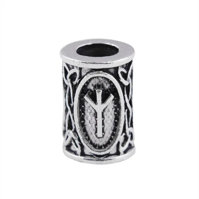 1pcs Viking Runes beads for Beards or Hair Jewelry Making Antique Beads Metal Charms for Bracelets for DIY Pendant Necklace