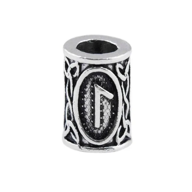 1pcs Viking Runes beads for Beards or Hair Jewelry Making Antique Beads Metal Charms for Bracelets for DIY Pendant Necklace