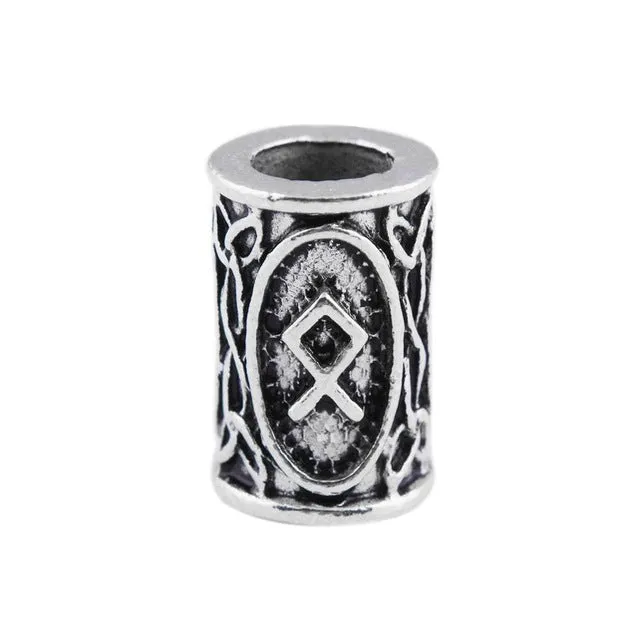 1pcs Viking Runes beads for Beards or Hair Jewelry Making Antique Beads Metal Charms for Bracelets for DIY Pendant Necklace