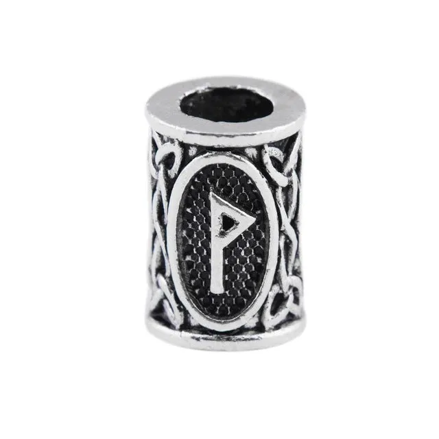 1pcs Viking Runes beads for Beards or Hair Jewelry Making Antique Beads Metal Charms for Bracelets for DIY Pendant Necklace