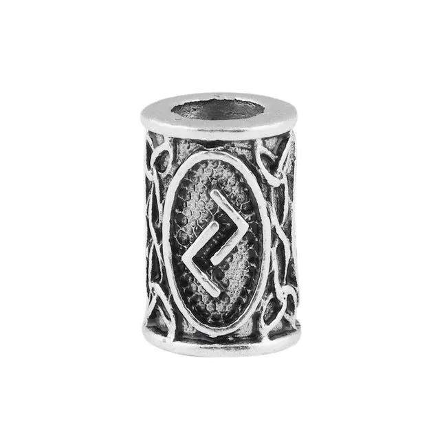 1pcs Viking Runes beads for Beards or Hair Jewelry Making Antique Beads Metal Charms for Bracelets for DIY Pendant Necklace