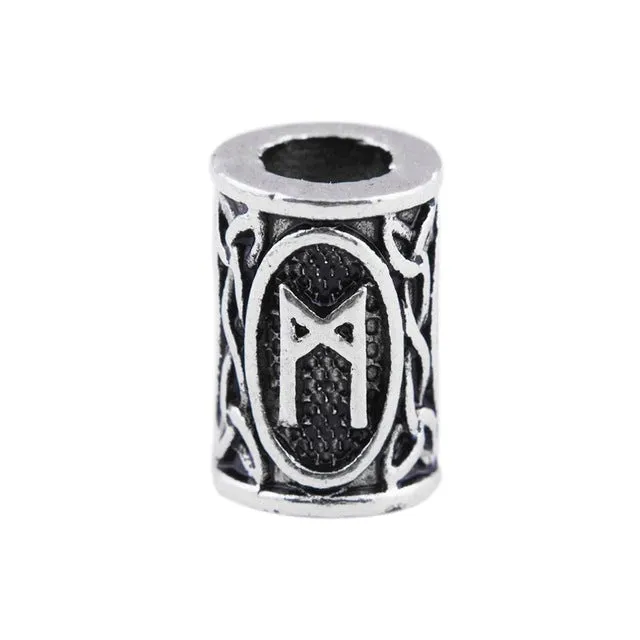 1pcs Viking Runes beads for Beards or Hair Jewelry Making Antique Beads Metal Charms for Bracelets for DIY Pendant Necklace