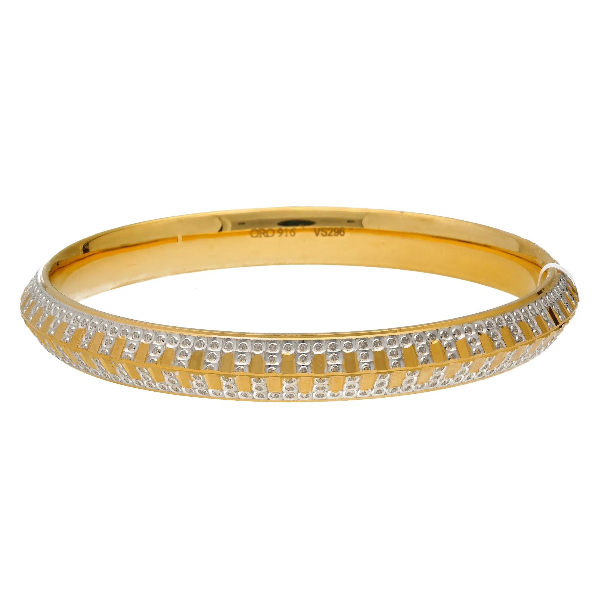 22K Yellow & White Gold Kada Bangle (44.7gm)