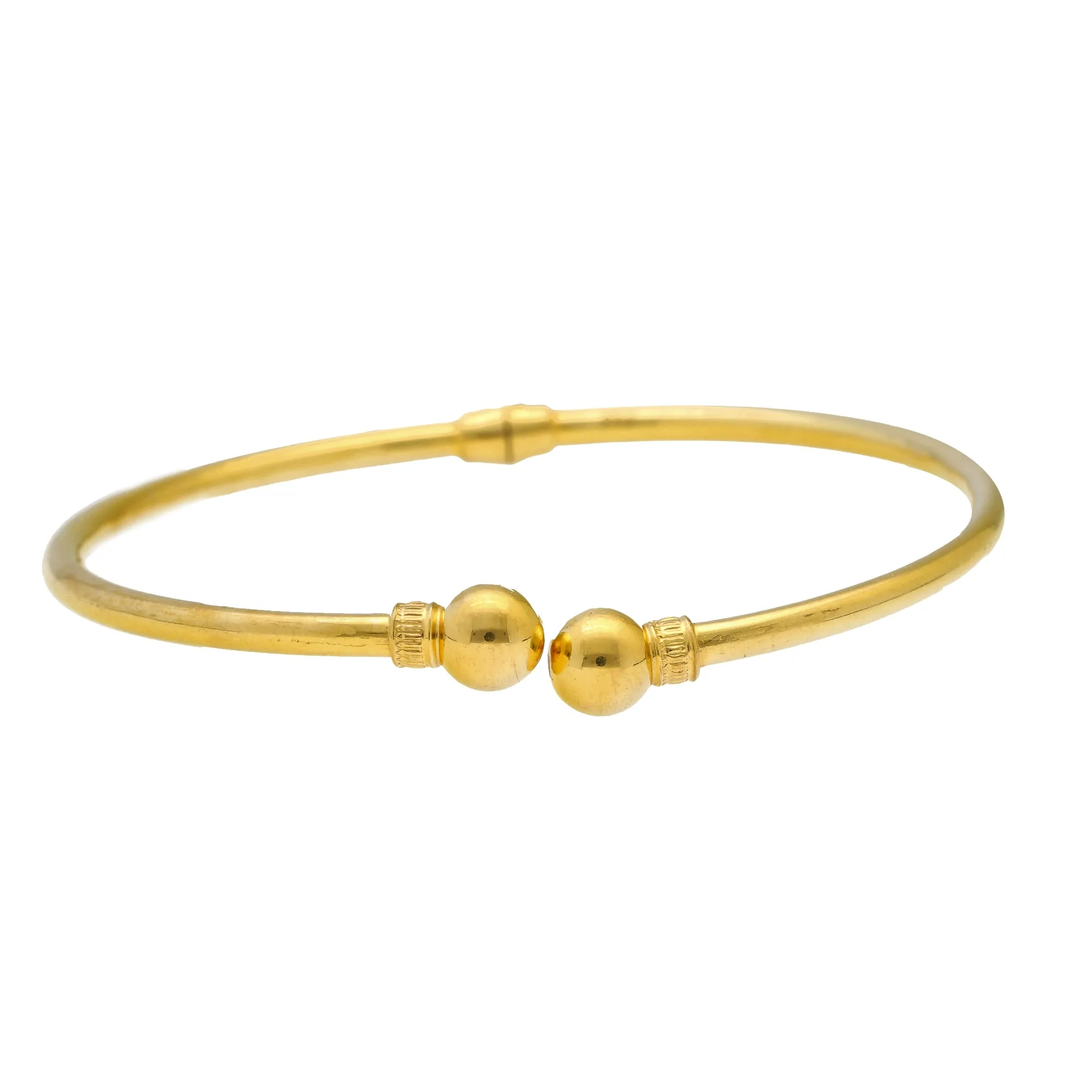 22K Yellow Gold Ball Bead Bangle (12.4gm)