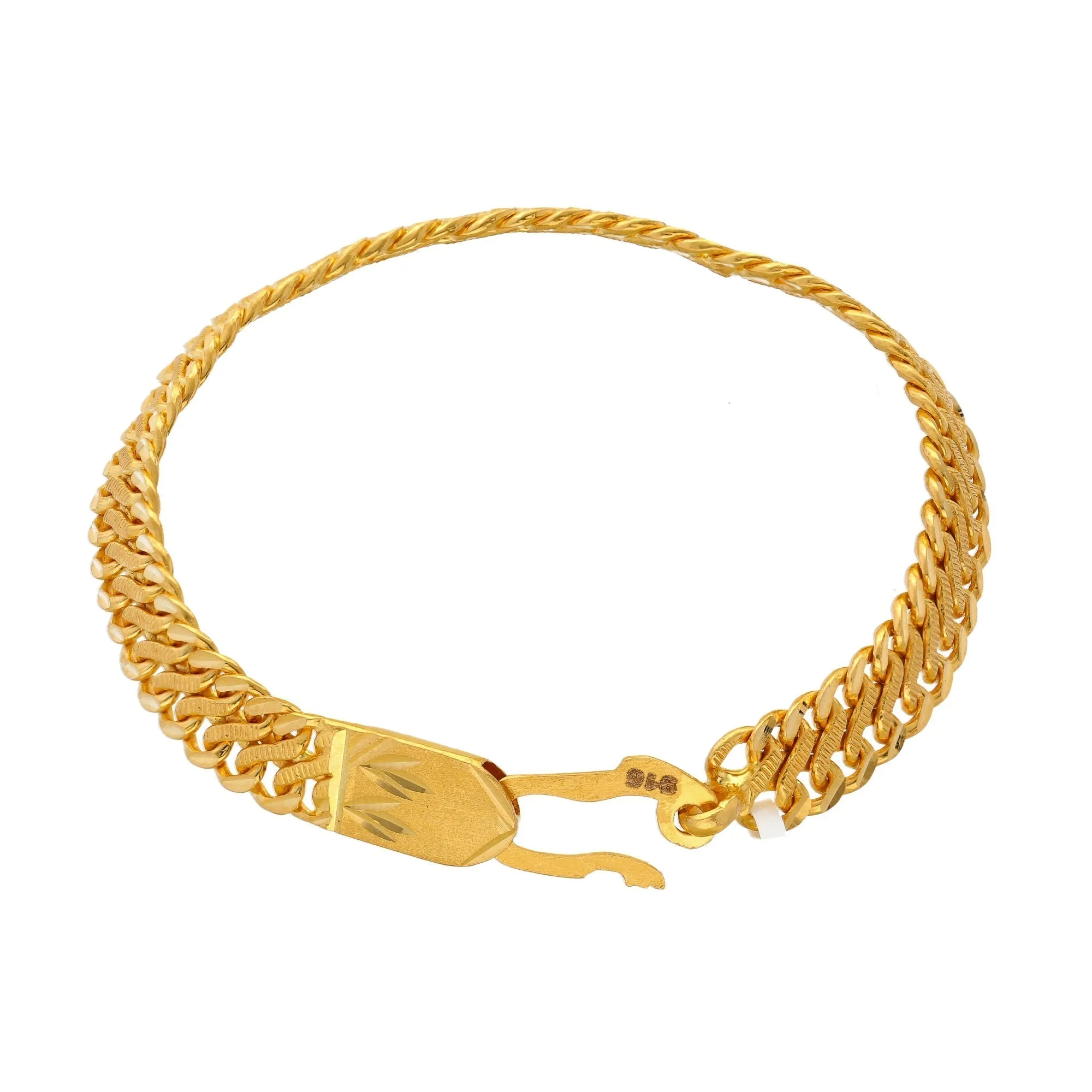 22K Yellow Gold Men's Chain Link Bracelet  (21.2 gm)