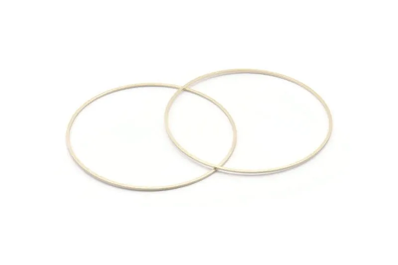 60mm Silver Rings - 12 Antique Silver Brass  Circle Connectors (60x0.80mm) BS 1112 H0342