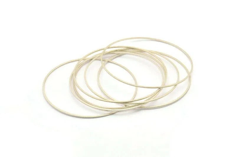 60mm Silver Rings - 12 Antique Silver Brass  Circle Connectors (60x0.80mm) BS 1112 H0342