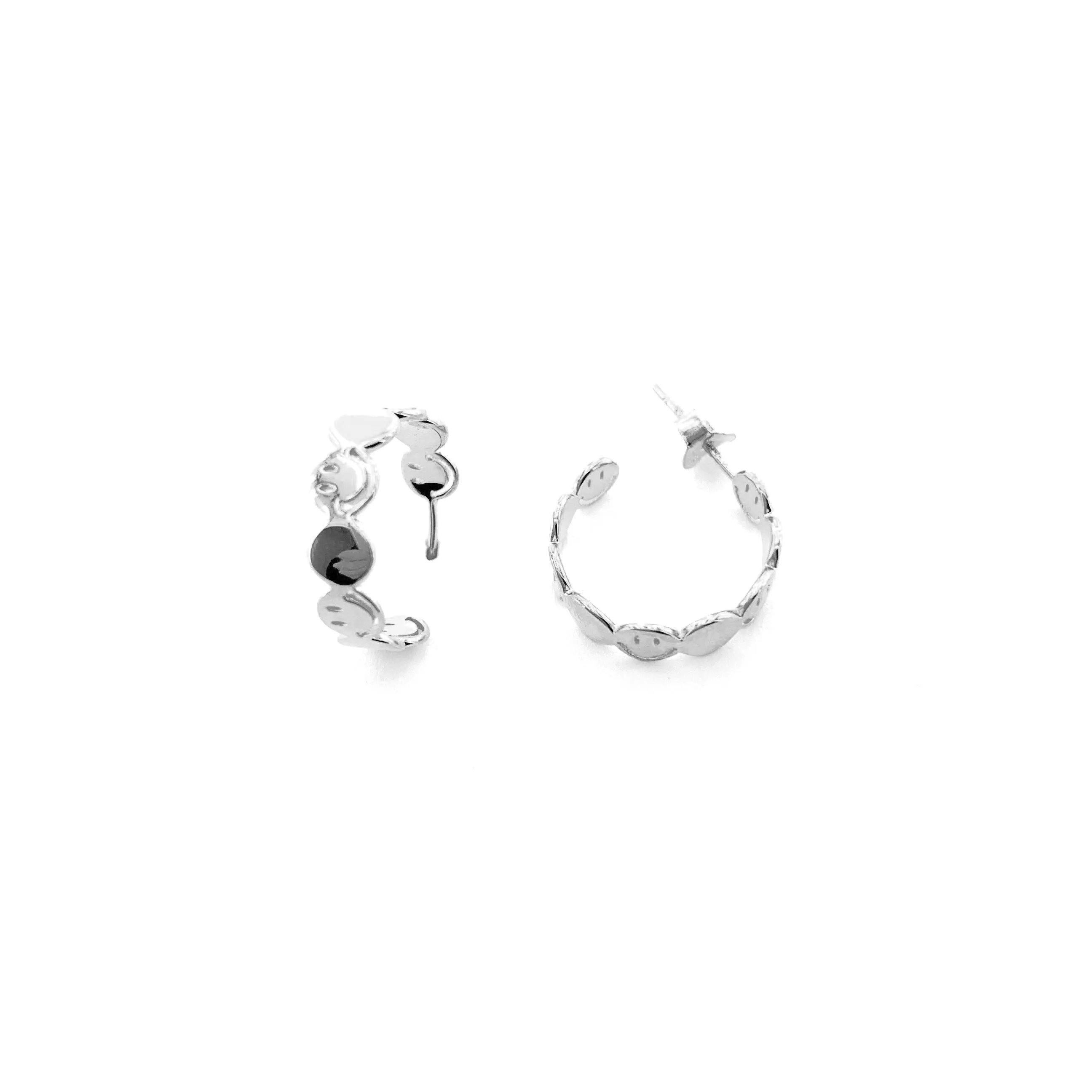 925 Silver Smilling Face Hoop Earring