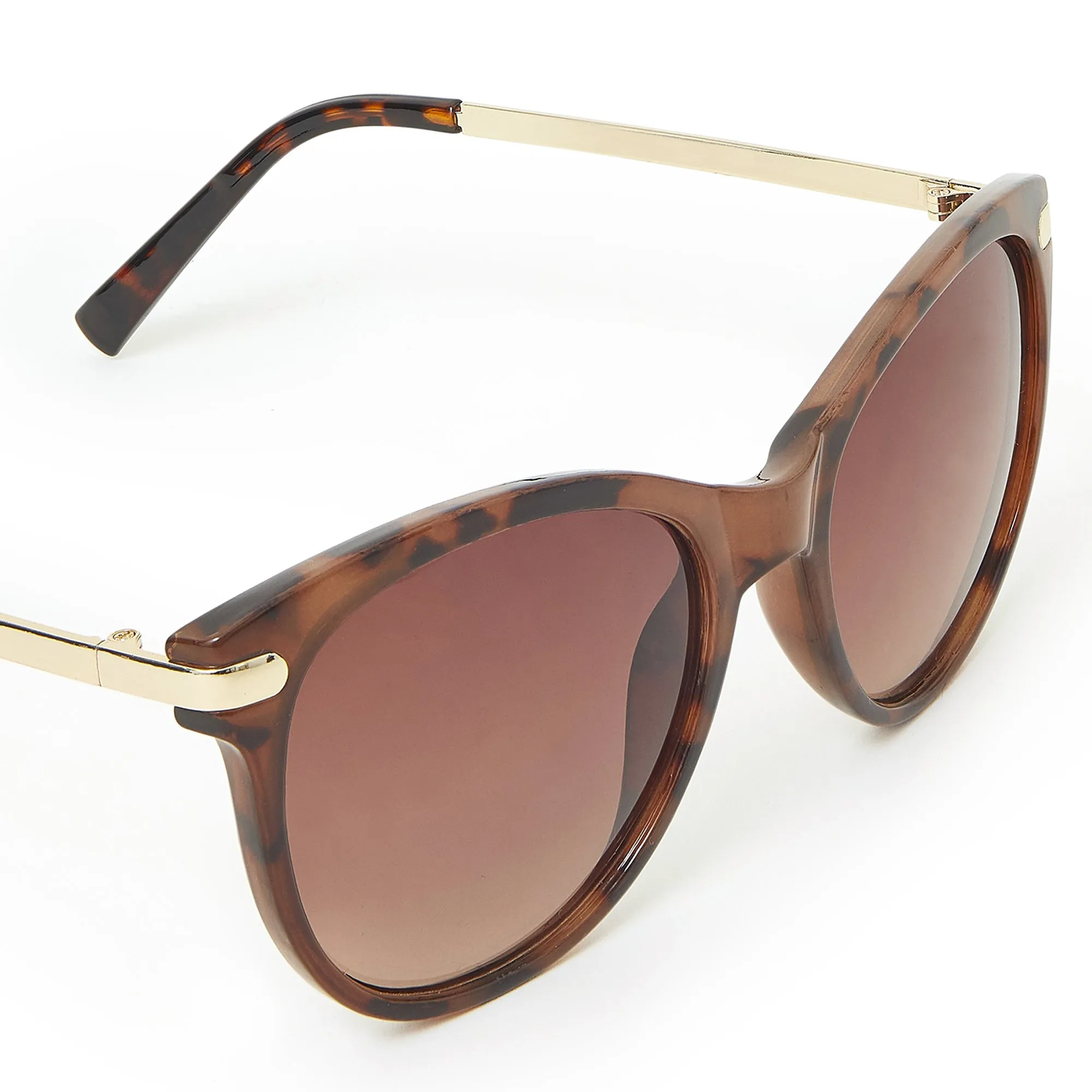 Accessorize London Women's Round Frame Metal Arm Classic Sunglasses