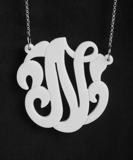 Acrylic Swirly Initial Necklace