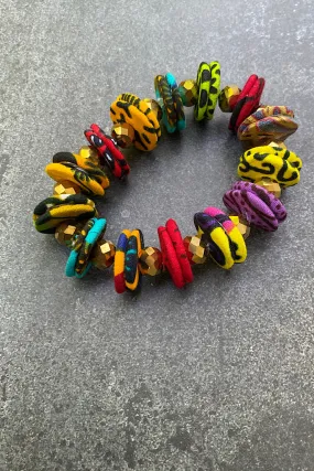 Ankara Button Bracelet