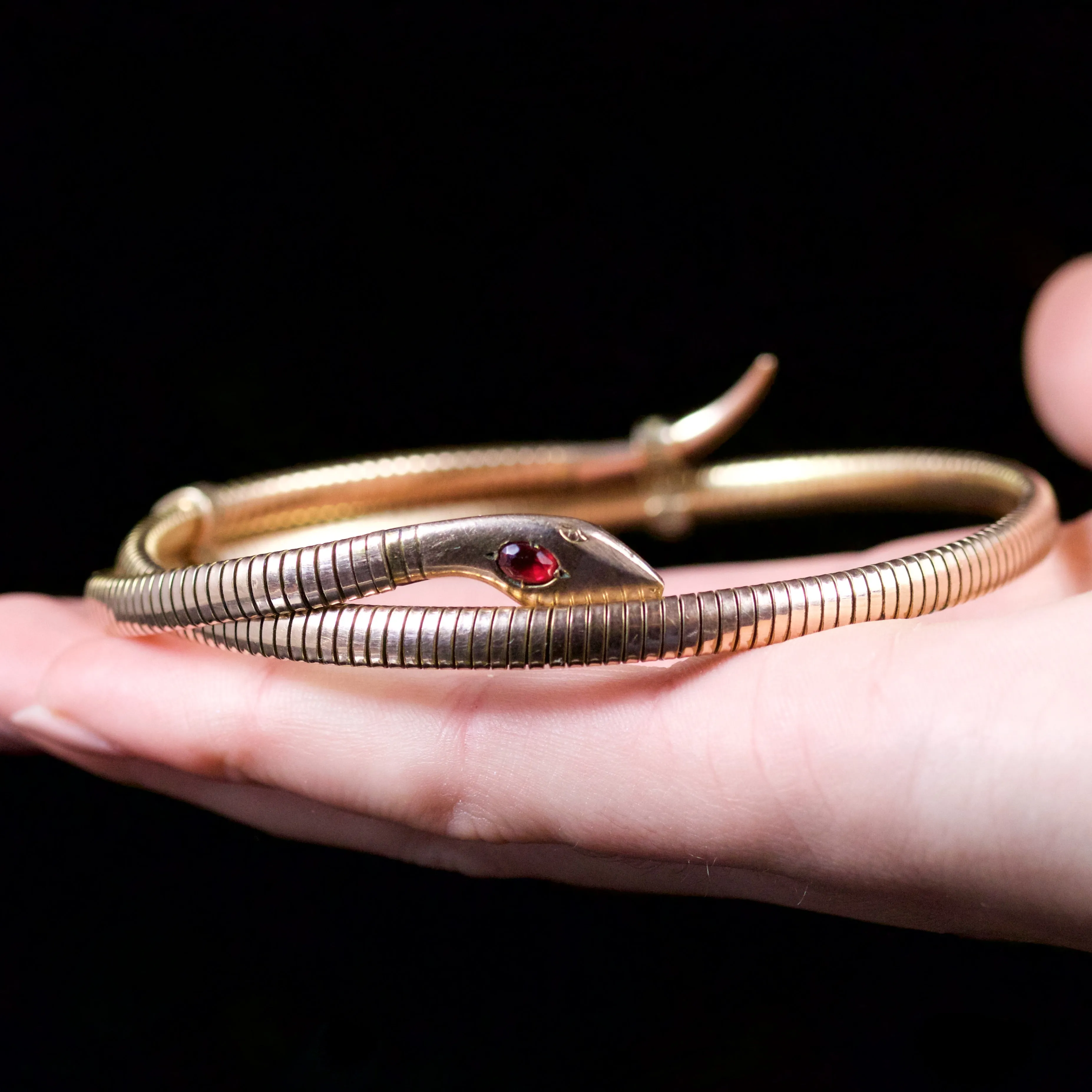 Antique Art Deco Snake Choker Adjustbale 18Ct Gold Gilt Circa 1930