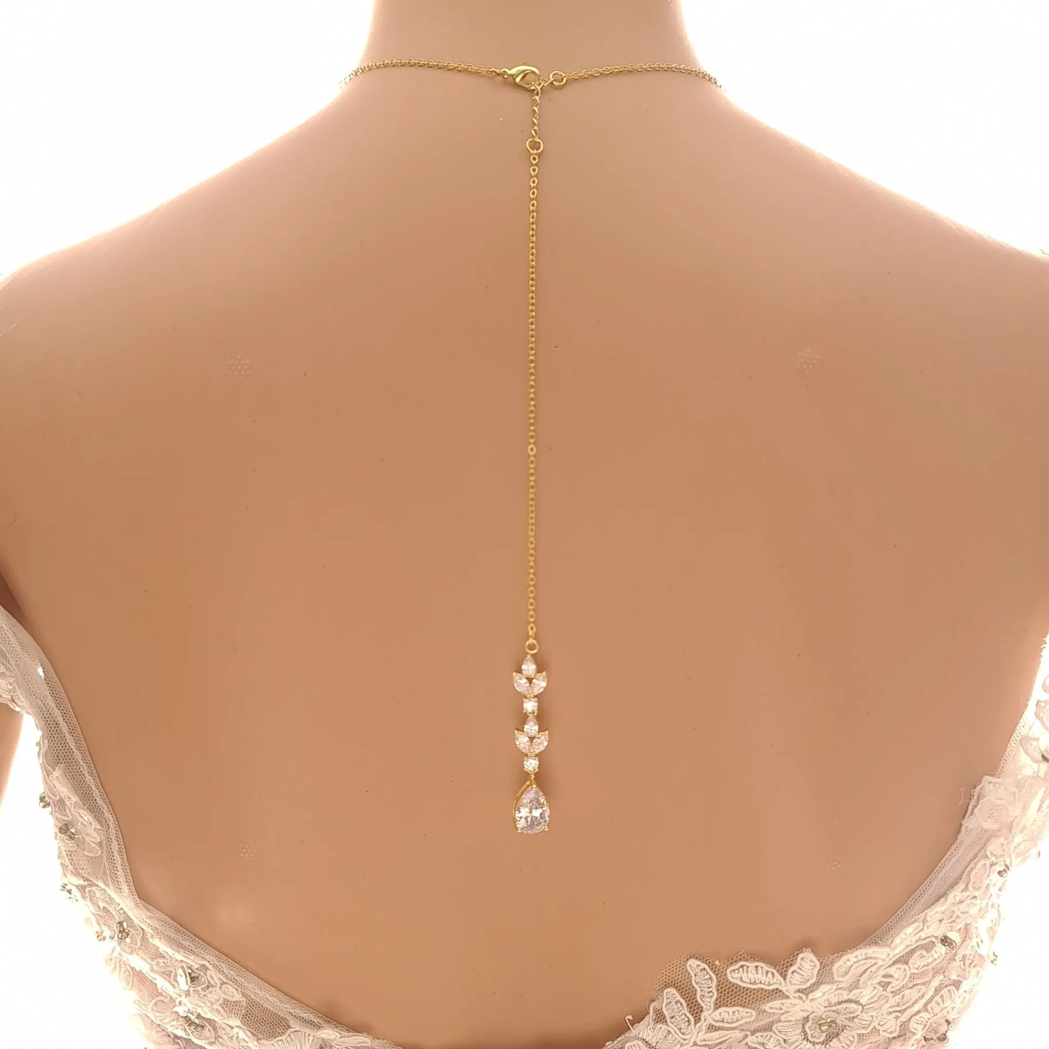 Back Pendant Necklace for Brides -Anya