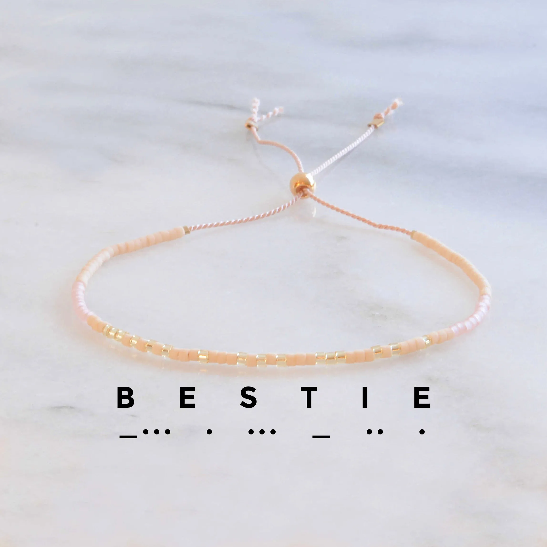 BESTIE Morse Code String Bracelet