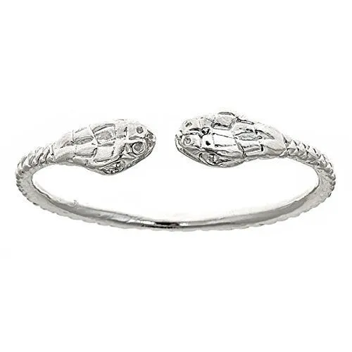 Better Jewelry Thick Snake Ends .925 Sterling Silver West Indian Bangle, 1 piece