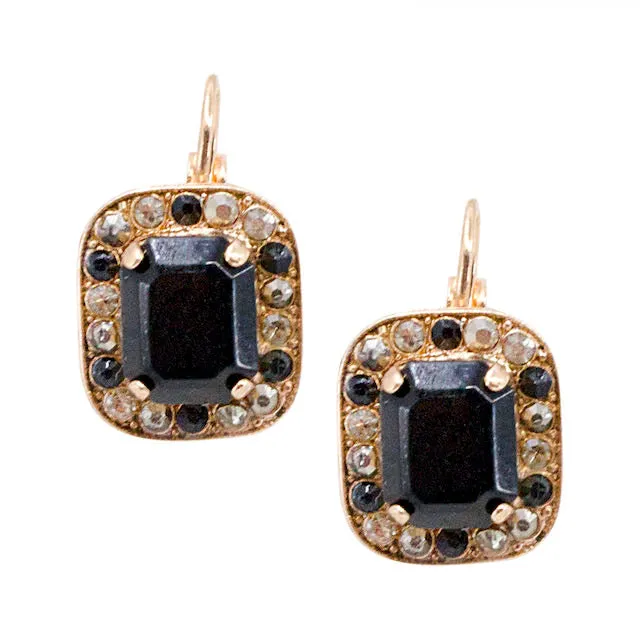 Black Onyx and Rose Gold Drop Empress Earrings by AMARO