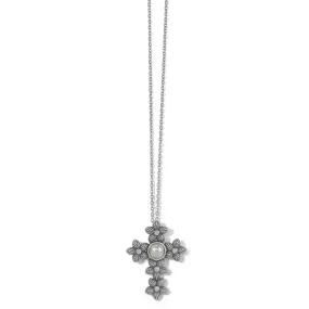 Bloom Cross Pearl Necklace