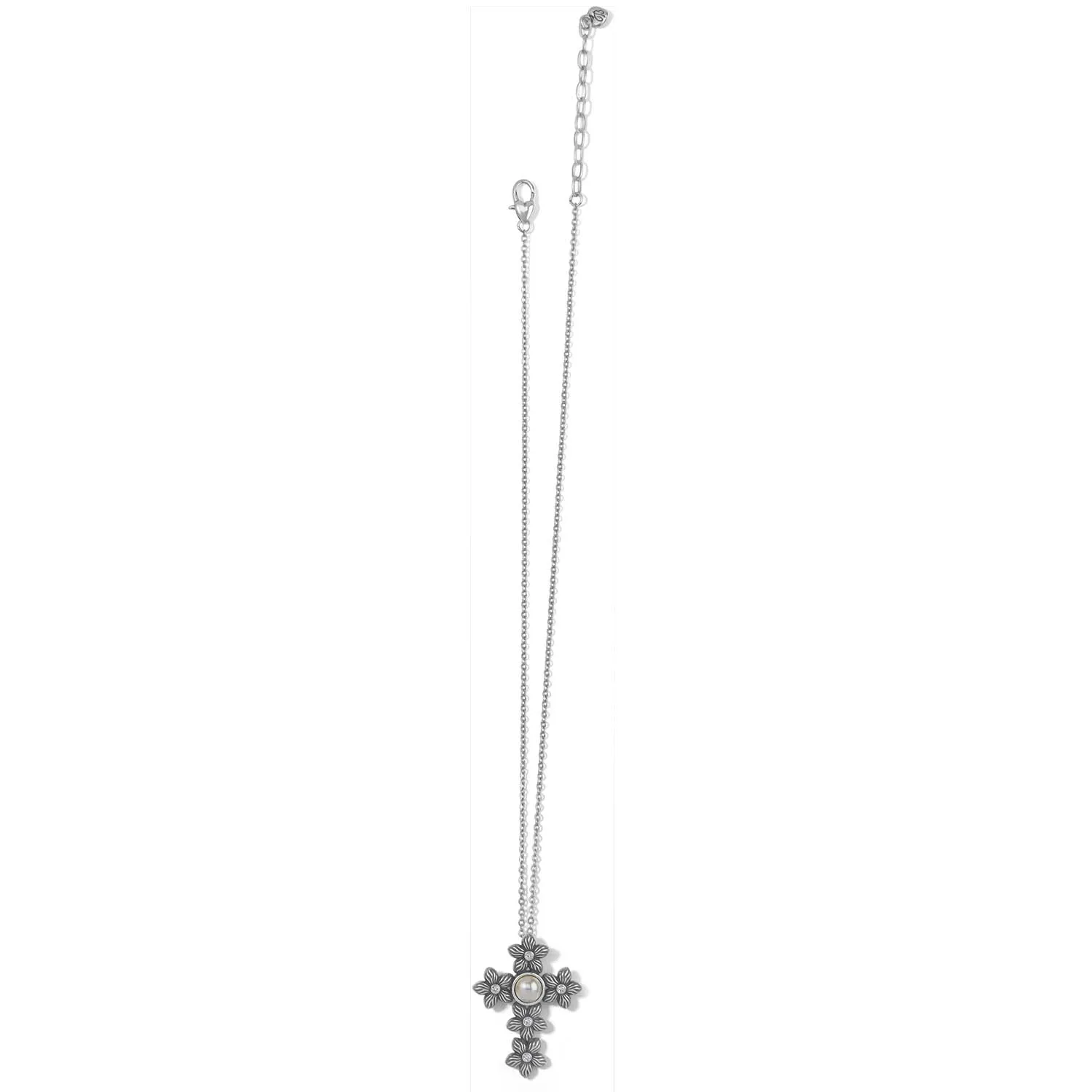 Bloom Cross Pearl Necklace