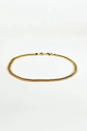 Brighton Herringbone Anklet 18k Gold