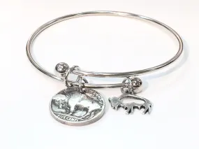 Buffalo Nickel Bangle with Charm