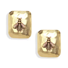 Bumblebee square clip-on earrings