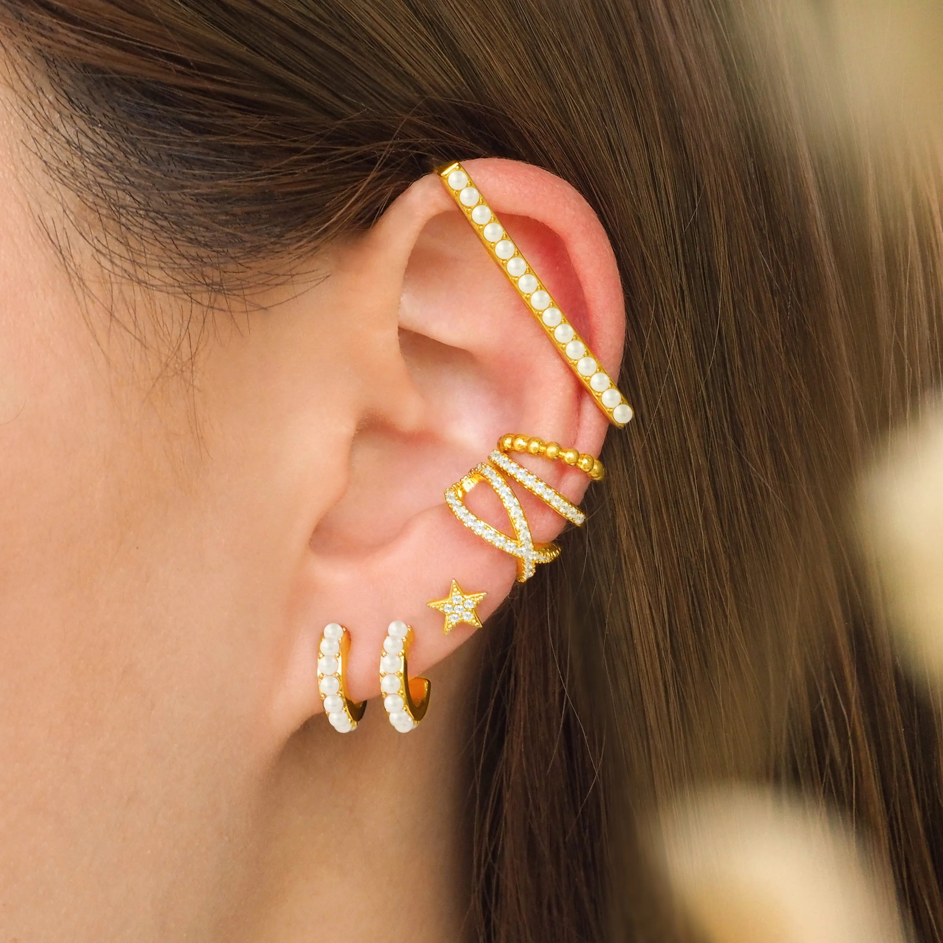 Caviar Ball Ear Cuff