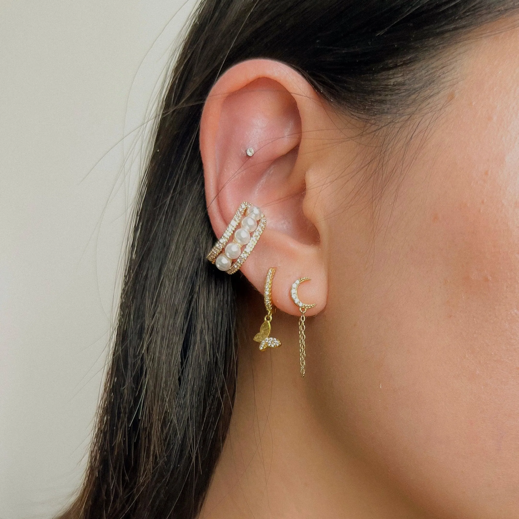 Cerise Pearly Ear Cuff - 3 Styles