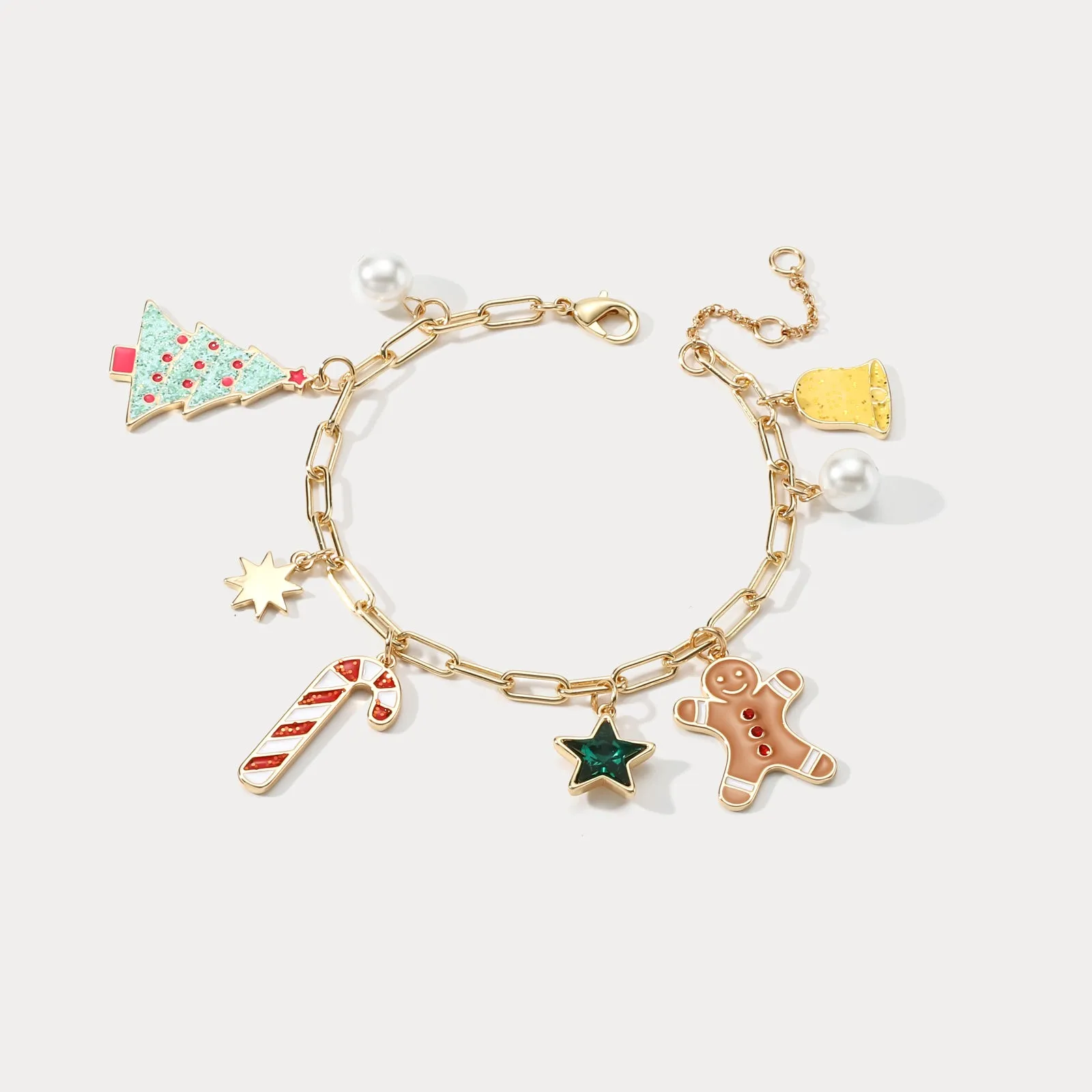 Christmas Tree Gingerbread Man Bracelet