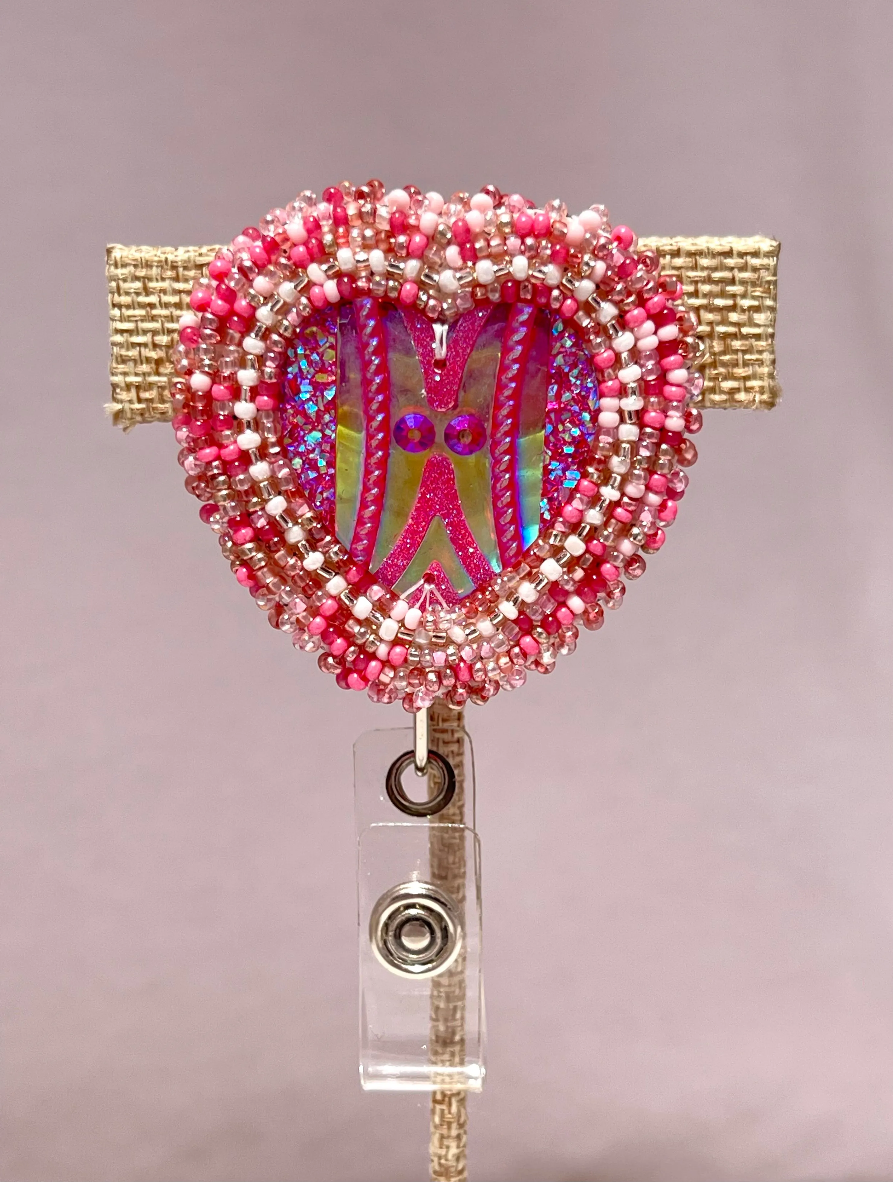 Chumash Beaded Badge Clip