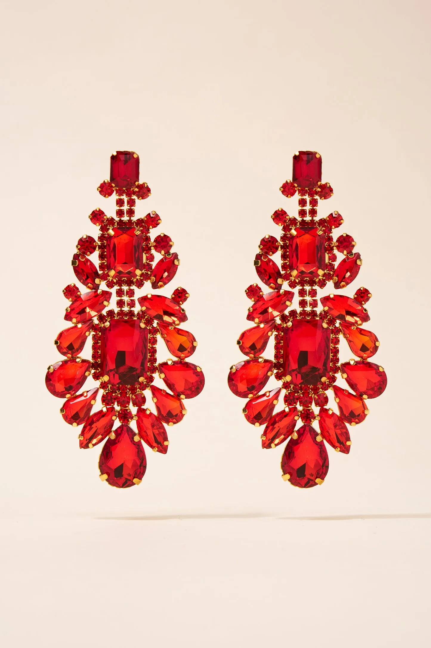 Claire Large Rhinestone Drop Post Earrings