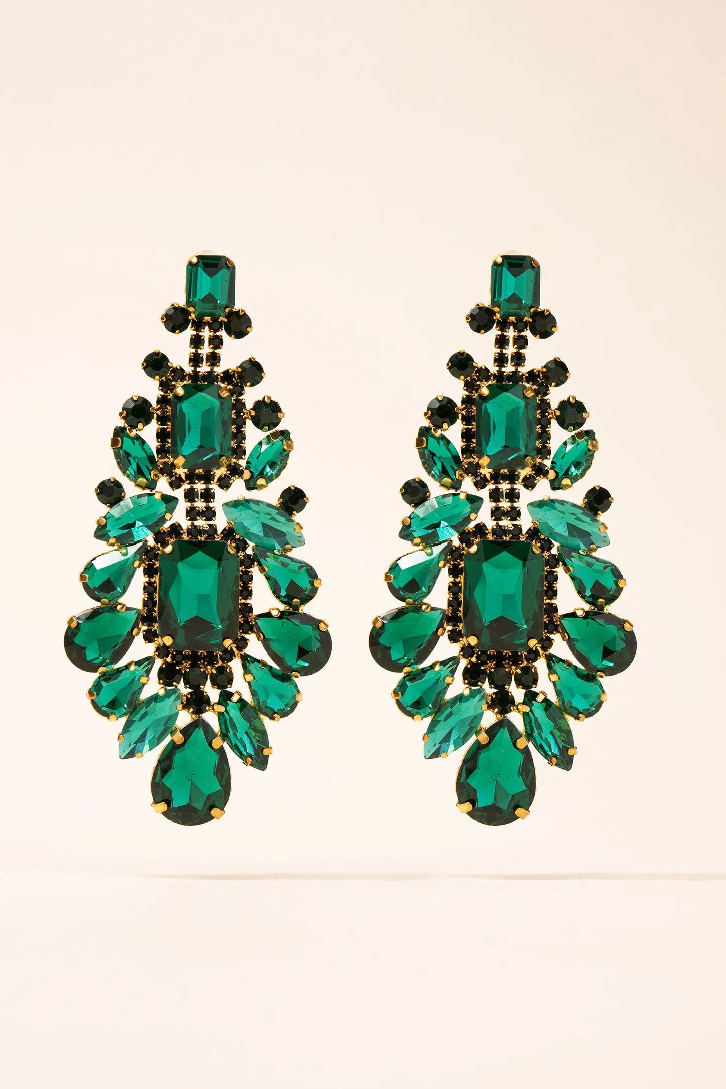 Claire Large Rhinestone Drop Post Earrings