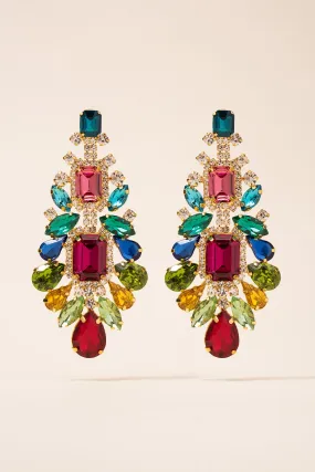 Claire Large Rhinestone Drop Post Earrings