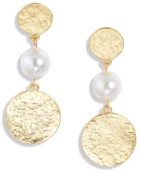 Coin and pearl clip-on earring