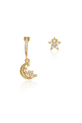 COSMOS Star and Moon Earring Set