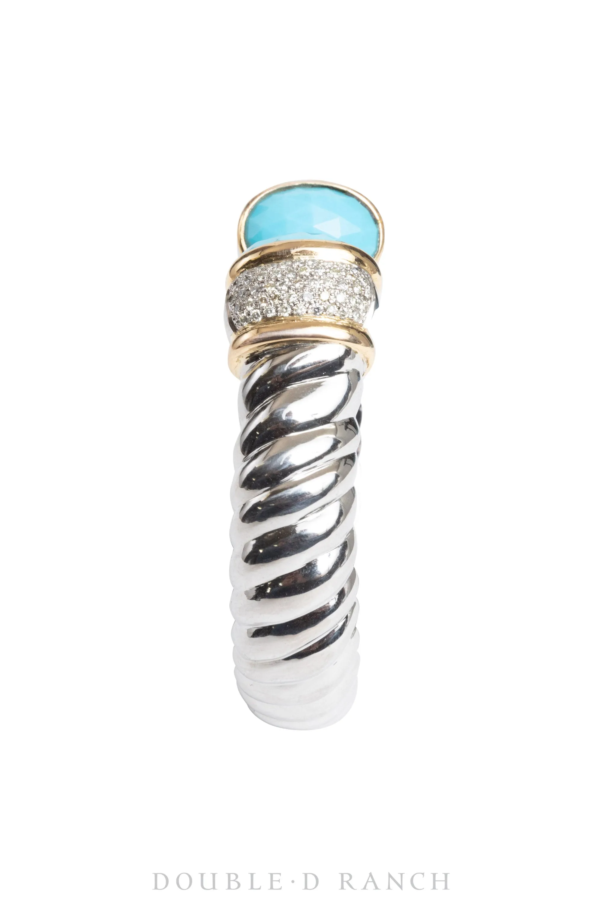 Cuff, Diamond Collection, Rope, Diamonds, Turquoise, Contemporary, 3487c