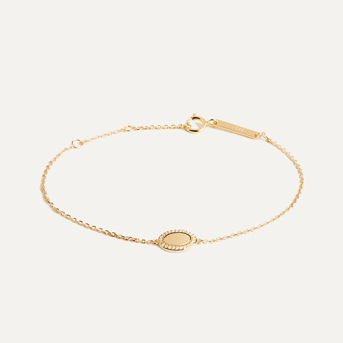 Dainty Initial Bracelet in 14k Gold over Sterling Silver