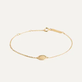 Dainty Initial Bracelet in 14k Gold over Sterling Silver