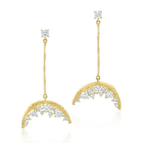 Diamond Moon Drop Earrings