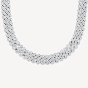 Diamond Prong Baguette Cuban Link Chain (19mm)