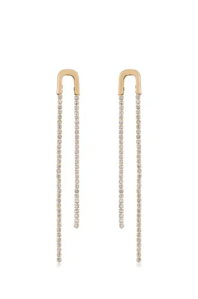 Double Crystal Chain Drop Earrings