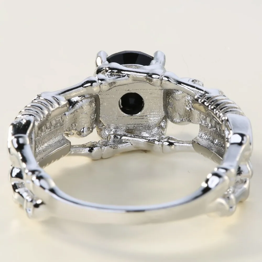 Double Skeleton Black Onyx Ring