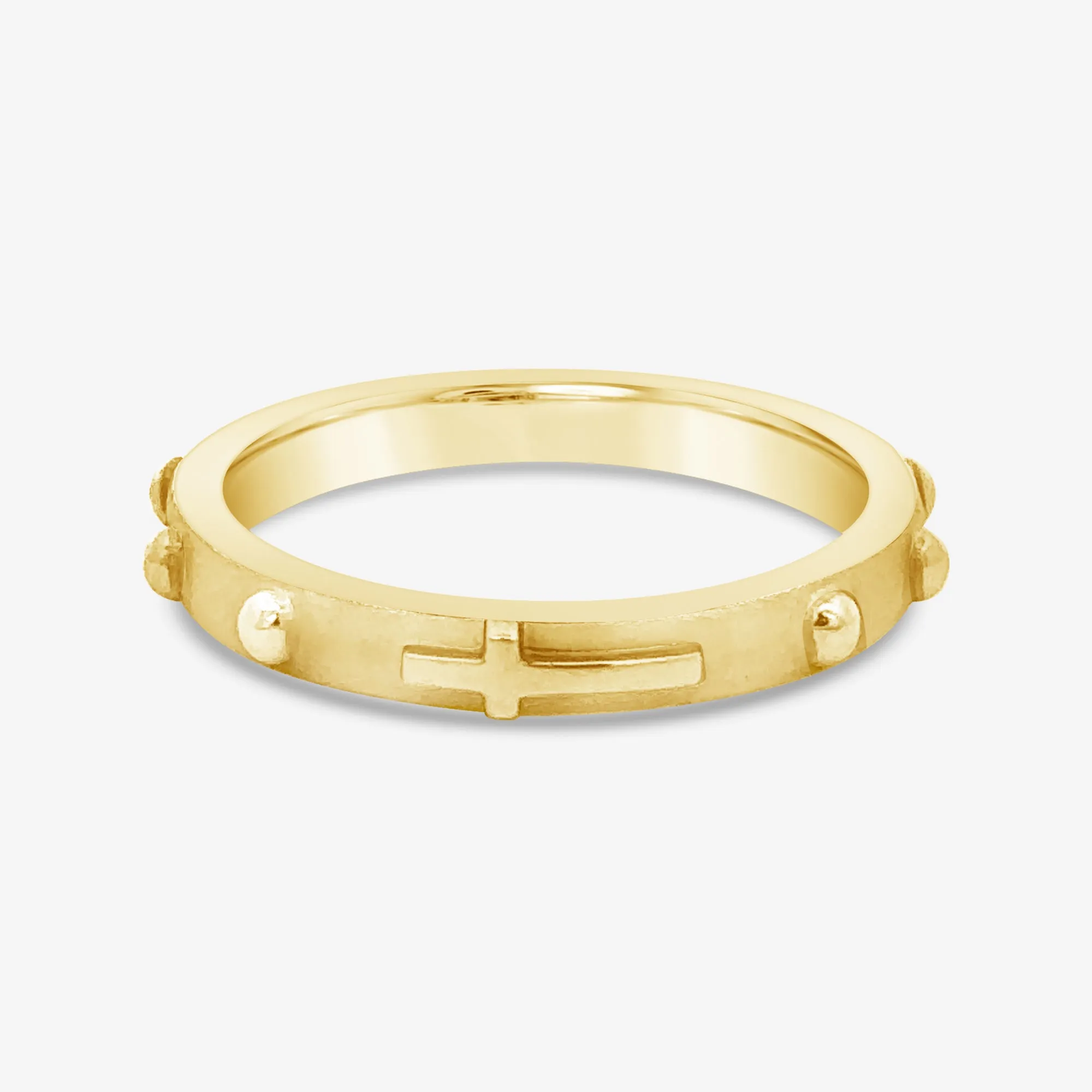 East - West Gold Cross Ring