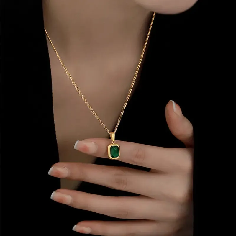 Emmy Emerald Pendant Necklace